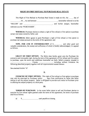 First Right Of Refusal Template Complete With Ease AirSlate SignNow