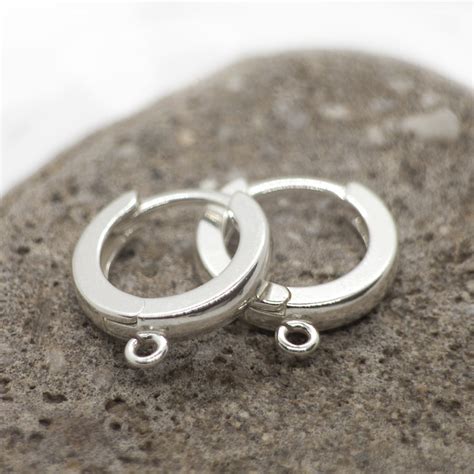 Hoop Earring Findings In Nickel Free Sterling Silver 12mm Diameter TJS