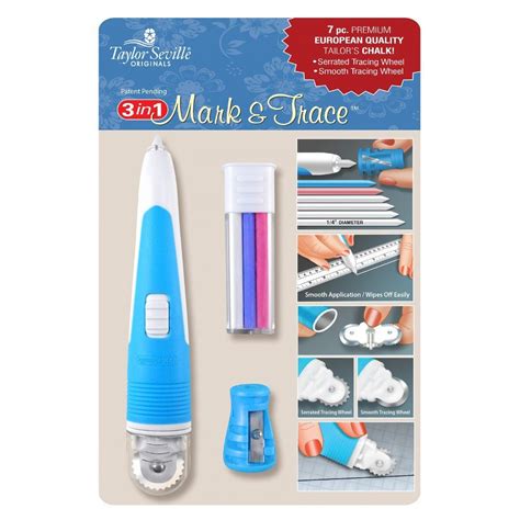 Taylor Seville 3 In 1 Mark And Trace Set ชอล์คเขียนผ้า 3 In 1 Shopee