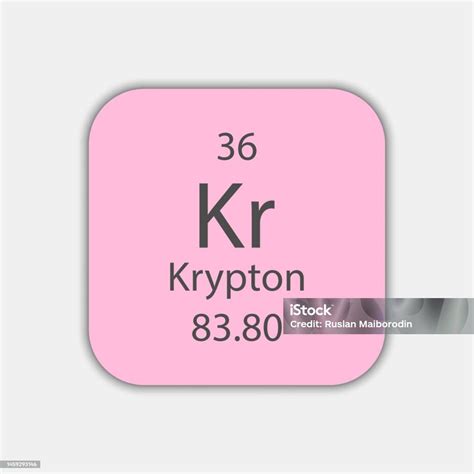 Krypton Symbol Chemical Element Of The Periodic Table Vector