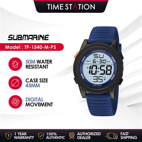 Submarine Stylish Digital Watch Waterproof Men Watch El Light Stopwatch