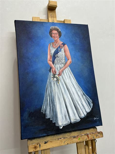 H M Queen Elizabeth Ii Ibrox Dressing Room Original Artwork The