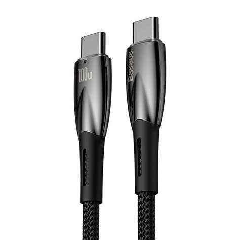 Usb C Cable For Usb C Baseus Glimmer Series 100w 2m Black All Gsm Accessories Cables