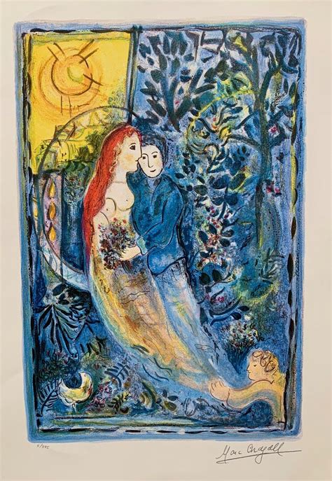 Marc Chagall Wedding Limited Edition Facsimile Signed Giclee Art 24 X