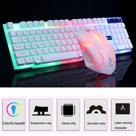 GTX300 Colorful LED Illuminated Backlight Ergonomic Gaming Keyboard USB