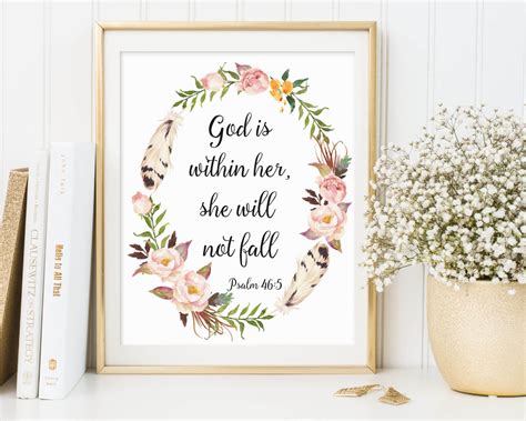 Psalm 465 God Is Within Her She Will Not Fall Bible Verse Etsy Canada