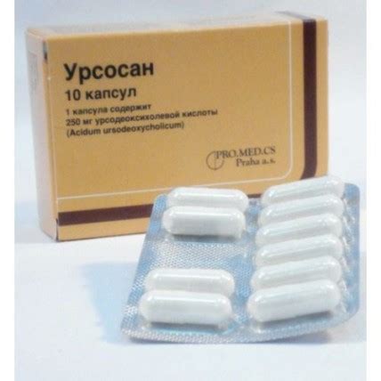 ᐈ Buy Ursosan® (Ursodiol) 250 mg, 10 capsules Online • RxEli