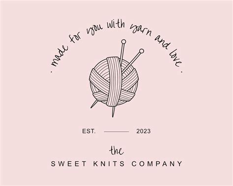 Premade Logo Design Knitting Logo Yarn Wool Logo Knitting Needles