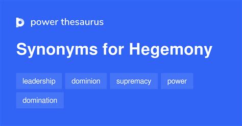 Hegemony synonyms - 691 Words and Phrases for Hegemony