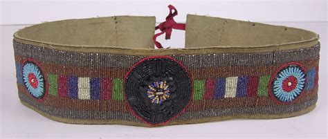 S Native American Plateau Nez Perce Indian Bead Decorated Belt