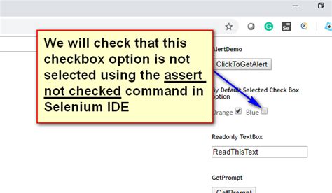 New Selenium Ide Using Assert Not Checked Command To Check The