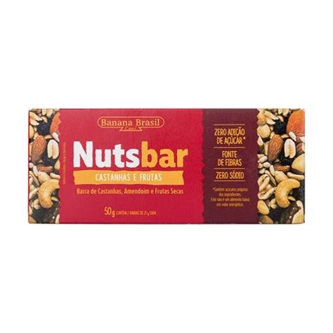 Nuts Bar Castanhas E Frutas 25g X 2 Banana Brasil Submarino