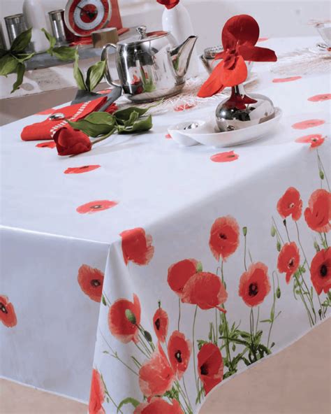 Nappe Toile Cirée Red Poppy Rouge Tissus et Nappes Westeel