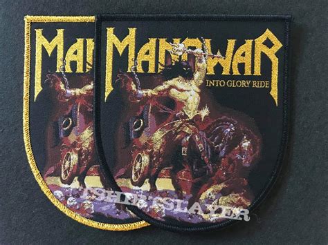 Manowar Into Glory Ride Shield Woven Patch Tshirtslayer Tshirt And