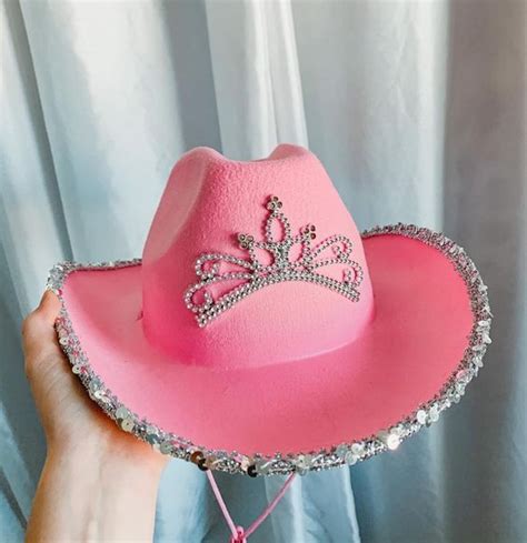 Malibu Glitter Cowboy Hat Fully Custom Tiktok Cowboy Hat Made Etsy