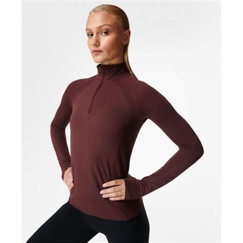 Sweaty Betty Athlete Seamless Half Zip Long Sleeve Top Fleece Jacket