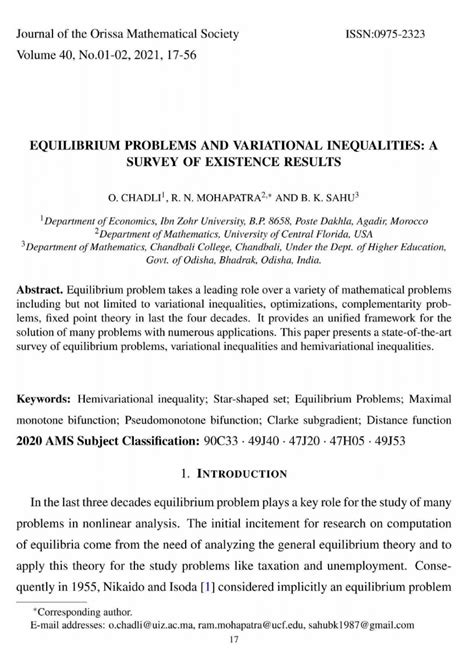 (PDF) Equilibrium Problems