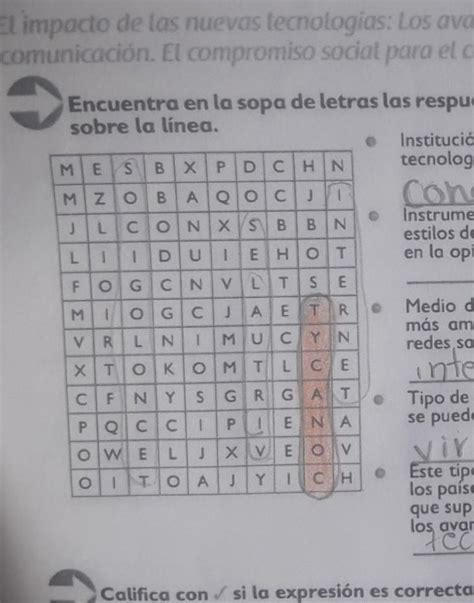 Me Podr An Ayudar A Contestar Esta Sopa De Letras Por Favor Brainly Lat