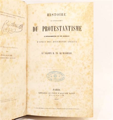 Histoire De L Tablissement Du Protestantisme Strasbourg