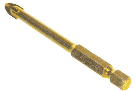 Сверло по кафелю (6x74 мм; 4 режущие кромки; титановое покрытие; U ...