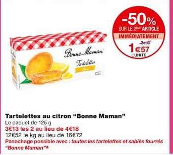 Promo Tartelettes Au Citron Bonne Maman Chez Monoprix ICatalogue Fr