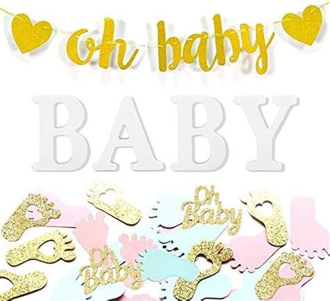 Csirnto St Ck Oh Baby Girlande Glitzer St Ck Schriftzug Baby Holz