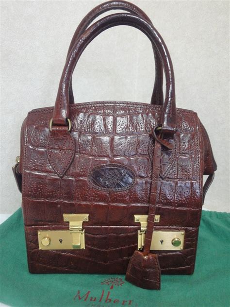 MINT Vintage Mulberry Croc Embossed Leather Birkin Doctor S Bag Style