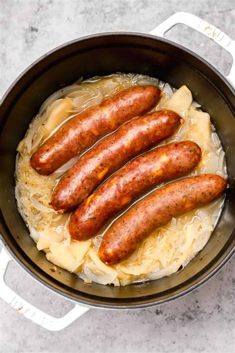 Beer Brats In Oven With Sauerkraut And Mustard Well Seasoned Studio