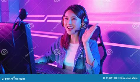 Young Asian Cyber Sport Gamer Stock Photo Image Of Media Game 194591902