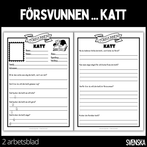 F Rsvunnen Hund Arbetsblad Teach Academy