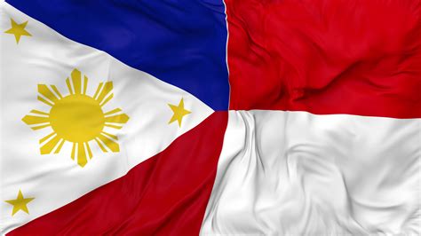 Indonesia And Philippines Flags Together Seamless Looping Background