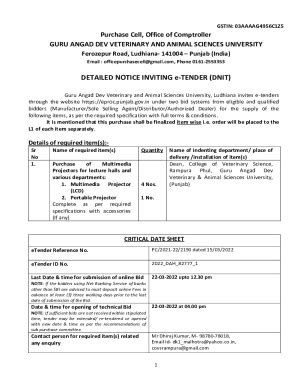 Fillable Online DETAILED NOTICE INVITING E TENDER Fax Email Print