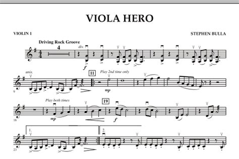 Viola Hero Violin 1 Sheet Music Stephen Bulla Orchestra