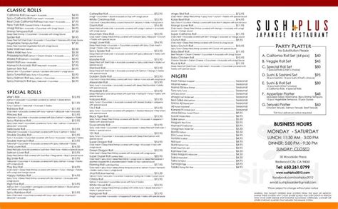 Sushiplus Menu In Redwood City California Usa