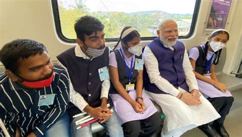 Pm Modi Inaugurates Pune Metro Rail Project Buys Ticket And Takes