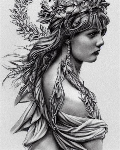 Realistic Greek Goddess Drawing