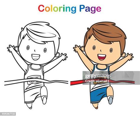 Kids Running Race Drawing Photos and Premium High Res Pictures - Getty ...