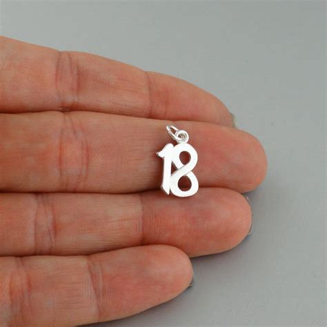 Sterling Silver Number 18 Charm 925 Silver Lucky Number Anniversary