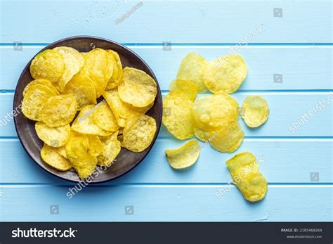 Crunchy Potato Chips Potato Crisps On Stock Photo 2185468269 Shutterstock