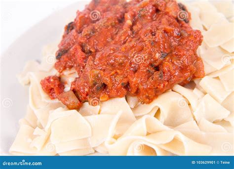 Pappardelle With Bolognese Sauce Stock Image - Image of good, diet ...