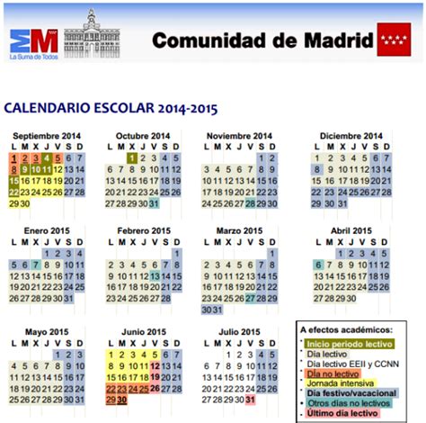 Calendario Escolar Madrid Imagui