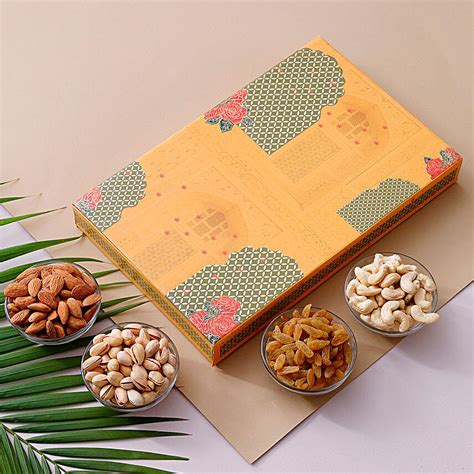 Buy Send Golden Orange Dry Fruits Box Online FNP