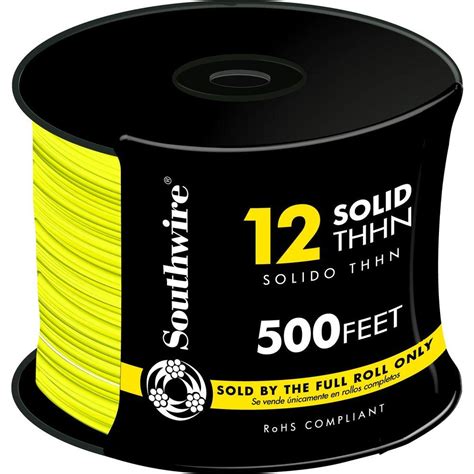 Southwire 500 Ft 12 Yellow Solid CU THHN Wire 11592358 The Home Depot