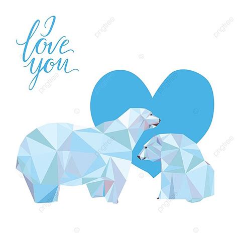 A Pair Of Low Poly Polar Bears On Ice Gazing At Each Other Photo