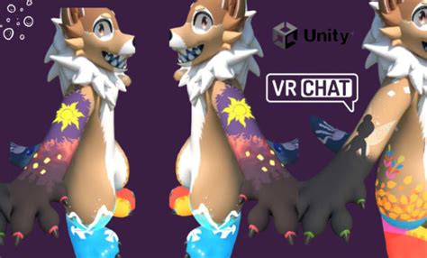 Create Realistic Vrchat Character D Vr Avatar Nsfw Vrc Furry Model