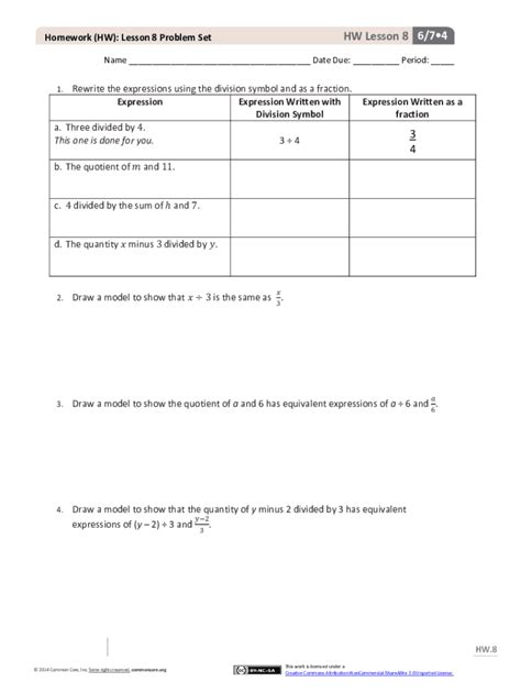 Fillable Online Ccssmathanswers Comeureka Math Grade 6 Module 6Eureka