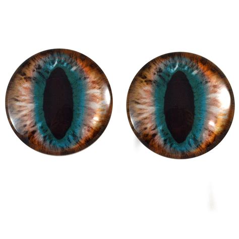 Brown and Teal Cat Glass Eyes Pick Your Size Jewelry Making Art Dolls ...