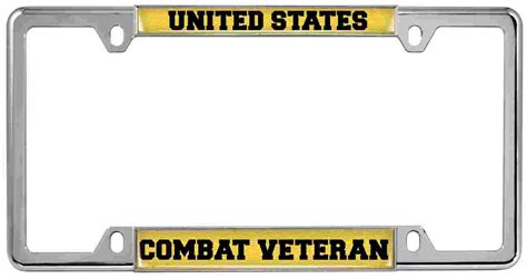 U S Combat Veteran Patriotic Car Metal License Plate Frame Best