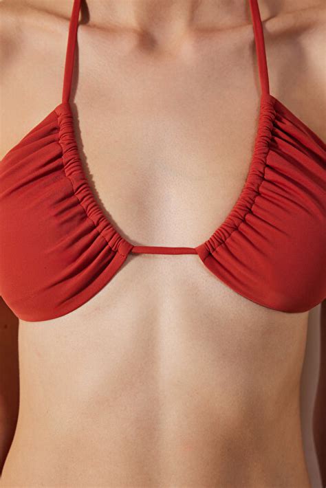 Basic Reverse V Bikini Top PL2DGD1O23IY RG17 Cinnamon Penti