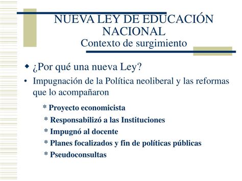 Ppt Nueva Ley De Educaci N Nacional Powerpoint Presentation Free